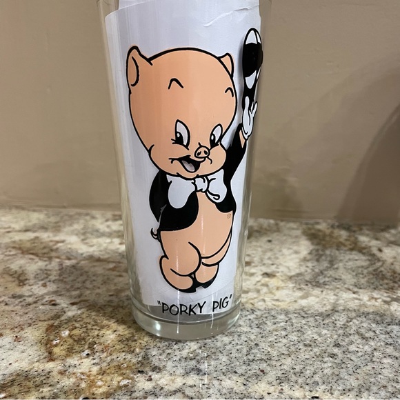 Porky Pig Looney Tunes Pepsi Collector Series Drinking Glass Warner Bros - Picture 1 of 5